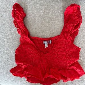 UO ruffle crop top